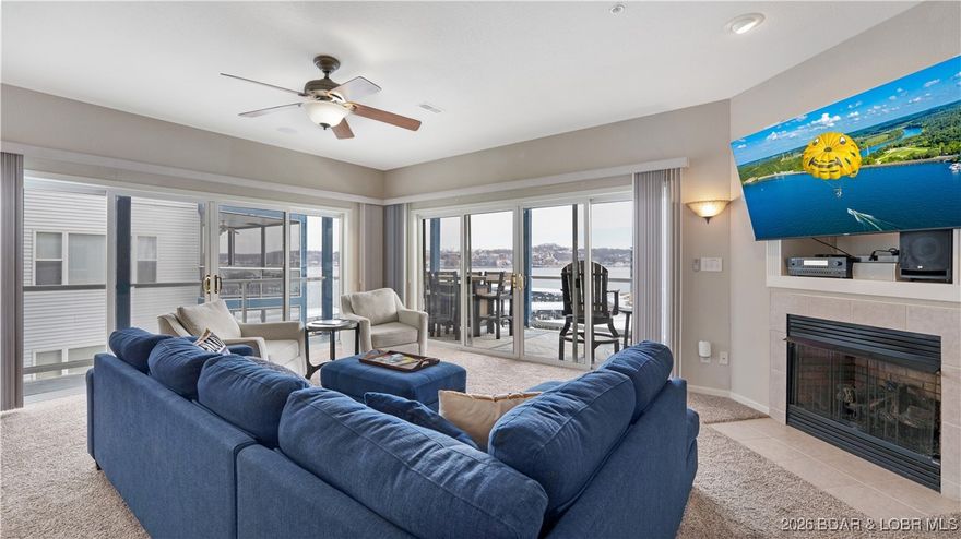 Get ready for effortless lakefront living in this beautifully furnished 3 bedroom/3 bath unit at Monarch Cove.  Designed for both comfort and flexibility, this unit is ideal as a primary residence, vacation home, and/or income-producing investment.  The open concept living-space flows seamlessly onto a spacious wrap around deck...perfect for entertaining, a good card game, relaxing, and soaking in the lake views.  Each bedroom offers generous space, and the three full bathrooms provide convenience for all.  Primary bedroom offers a broad lake view as well.  Plenty of room for more cooks in the kitchen featuring granite counters, stainless appliances, large pantry, coffee station, roomy island seating, and a large dining area.  Enjoy resort-style amenities including 3 pools, lake-side boardwalk, elevator access, and prime location close to shopping, dining, and many local attractions.  Included in the price is a 12x36 slip w hoist, and TWO PWC slips with drive on hoists.  With furnishings included, this condo is truly turn-key!  Whether you are looking for laid back lake living, or a smart rental opportunity, this property delivers the best of both worlds!  Let's get started!