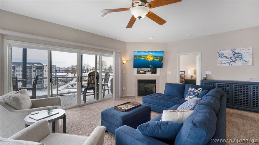 Get ready for effortless lakefront living in this beautifully furnished 3 bedroom/3 bath unit at Monarch Cove.  Designed for both comfort and flexibility, this unit is ideal as a primary residence, vacation home, and/or income-producing investment.  The open concept living-space flows seamlessly onto a spacious wrap around deck...perfect for entertaining, a good card game, relaxing, and soaking in the lake views.  Each bedroom offers generous space, and the three full bathrooms provide convenience for all.  Primary bedroom offers a broad lake view as well.  Plenty of room for more cooks in the kitchen featuring granite counters, stainless appliances, large pantry, coffee station, roomy island seating, and a large dining area.  Enjoy resort-style amenities including 3 pools, lake-side boardwalk, elevator access, and prime location close to shopping, dining, and many local attractions.  Included in the price is a 12x36 slip w hoist, and TWO PWC slips with drive on hoists.  With furnishings included, this condo is truly turn-key!  Whether you are looking for laid back lake living, or a smart rental opportunity, this property delivers the best of both worlds!  Let's get started!