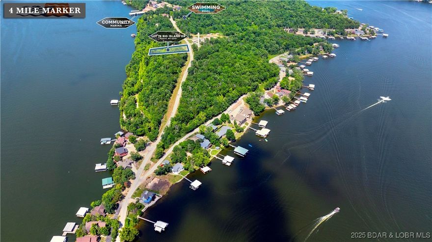 Welcome to Big Island at Lake of the Ozarks—one of the most unique and desirable communities at the Lake. All lots in this golf cart-friendly subdivision offer beautiful lake views and are fully ready to build, with water, sewer, electricity, and high-speed fiber internet already in place. Big Island is the only subdivision at the Lake offering more boat slips than lots—ensuring ample availability for your lake toys. Current slips include 12x32, 18x44, and 18x48 options—call for current dock pricing and availability. Residents enjoy outstanding amenities including a community boat ramp, swimming pool, and a peaceful, private setting ideal for full-time living, vacation homes, or investment properties. Whether you're building a single dream home or planning a multi-home development, Big Island delivers flexibility, views, and unbeatable lake access.