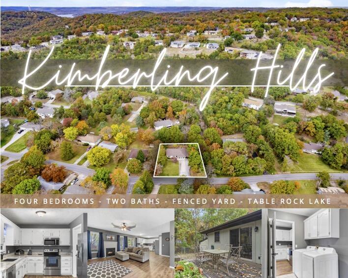 Situated 3rd Tier from pristine #tablerocklake with a 10x24 boat slip(65k) just a couple blocks away sits this adorable, beautifully updated, four bedroom home. Perfectly perched just a few blocks from pristine #tablerocklake, in one of the most sought after, nautical subdivisions (Kimberling Hills), sits this incredible, HGTV inspired retreat! Tucked away on a 1/4 acre lot, this joyfully & skillfully constructed home has adorable curb appeal, XL driveway with carport for all your lake friends, a fenced in yard & low maintenance landscaping that will be welcoming you home each & every glorious day. Love the outdoors? You will adore the simple starlit nights fireside just off the spacious open patio space adorned with towering mature shade trees & the almost ''flat'' fenced-in backyard, perfect for all those furbabies. Want to bring the outdoors in? Large windows invite you through a bright & airy & exceptionally updated, open floor plan from kitchen to living, which includes: a chef's kitchen w/granite, updated cabinetry (tons of storage), stainless appliances(all stay), all open to the living area for grand entertaining, a super cozy wood burning fireplace ready to chase away those winter blues, beautiful & easy to maintain wood laminate & ceramic flooring, HGTV inspired/updated bathrooms, walk-in owner's suite tiled shower, three spacious guest bedrooms (one is so big it could even be a second living), large mudroom/laundry with access to the carport & open storage area. BONUS: complete the total lake house package w/a 10x24 purchase for 65k OR boat slip lease just down the street at the simply amazing Port of Kimberling Marina (with purchase of a 15k boat) Come see what all that Table Rock Lake craze is about @ 6 Edgemont Drive :o)