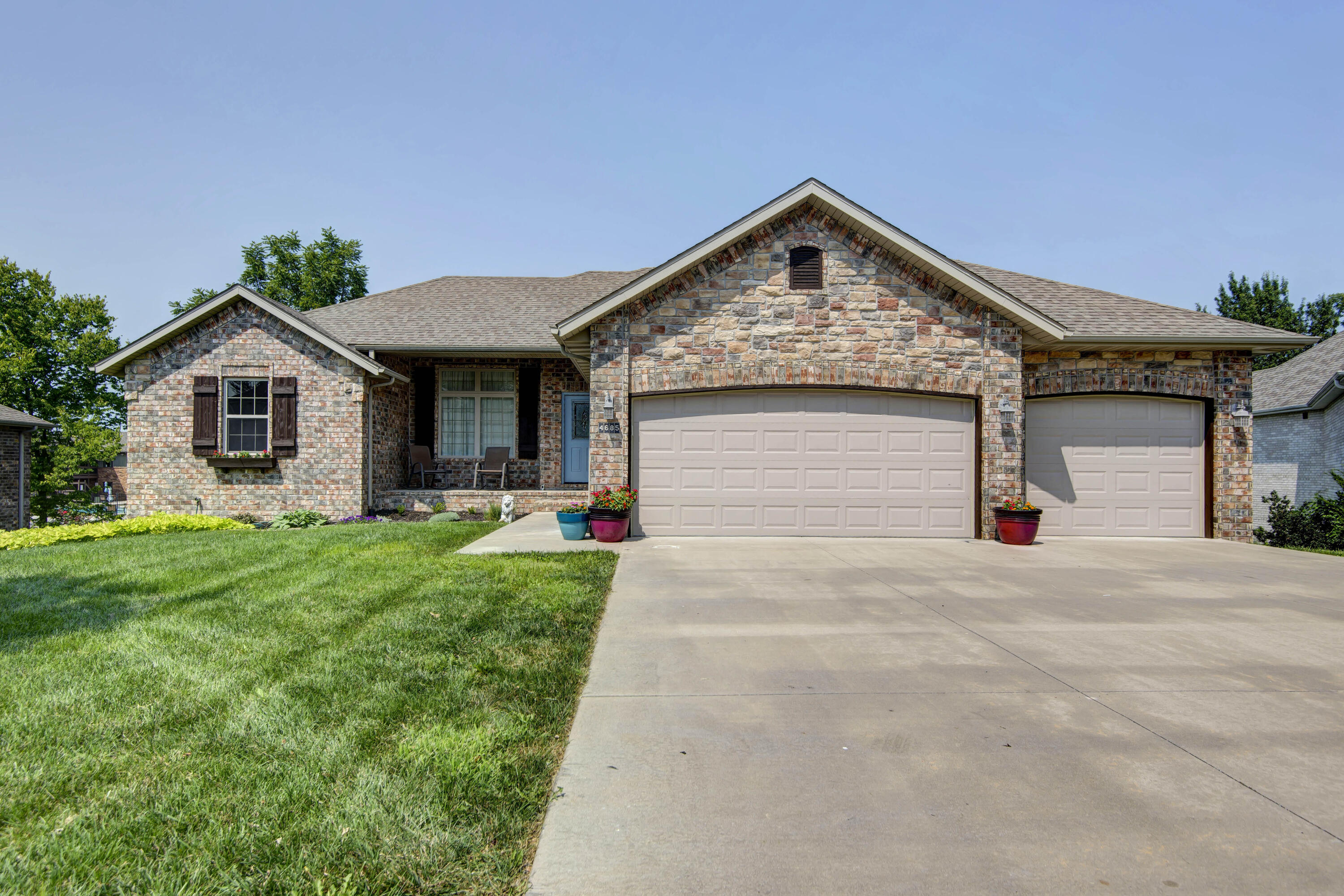 You will love this roomy 5 bedroom, 3 bathroom walkout home in a great subdivision within walking distance to the swimming pool and walking trail! It features an open concept living, kitchen and dining room on the main level, with a split bedroom layout, and granite counters in the kitchen, bathrooms and wet bar in the downstairs living room, new carpet. This location offers easy access to 44 and James River Freeway, minutes away from shopping and schools. It's easy to see so schedule your showing today before it gets away!