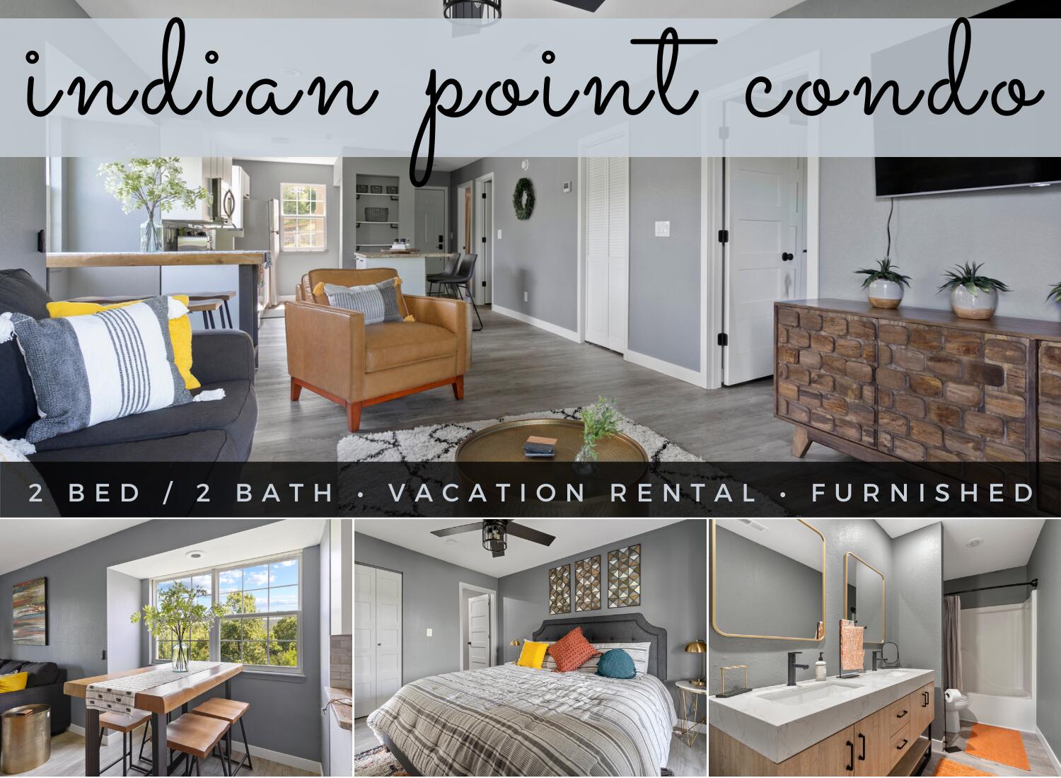 Walk-in, furnished, 2 bedroom / 2 bath condo in Lantern Bay Condos! This established Table Rock Lake front development is close to all the action on Indian Point - this peninsula is an extremely popular destination for visitors staying in the Branson area. There's a little bit of everything on Indian Point - marinas, campground, restaurants, bars, access to Table Rock Lake & let's not leave out the world-famous Silver Dollar City that is adjacent this development. Existing reservations in place. New flooring, paint, bathroom fixtures, cabinets, countertops & furniture. Condo sleeps 6 including sleeper sofa. Owners and guests have an outdoor pool, courts & playground to enjoy onsite. Offers must include the agreement to stay with current management company through their 90-day cancellation window and honor all reservations within that window. Any offers requiring a loan must be submitted with a preapproval letter from lender stating they have the ability to loan on non-warrantable condos. Condo available for showings from 4pm 3/10/2022 through 12pm on 3/12/2022. Owner/Agent https://www.vacasa.com/unit/73542