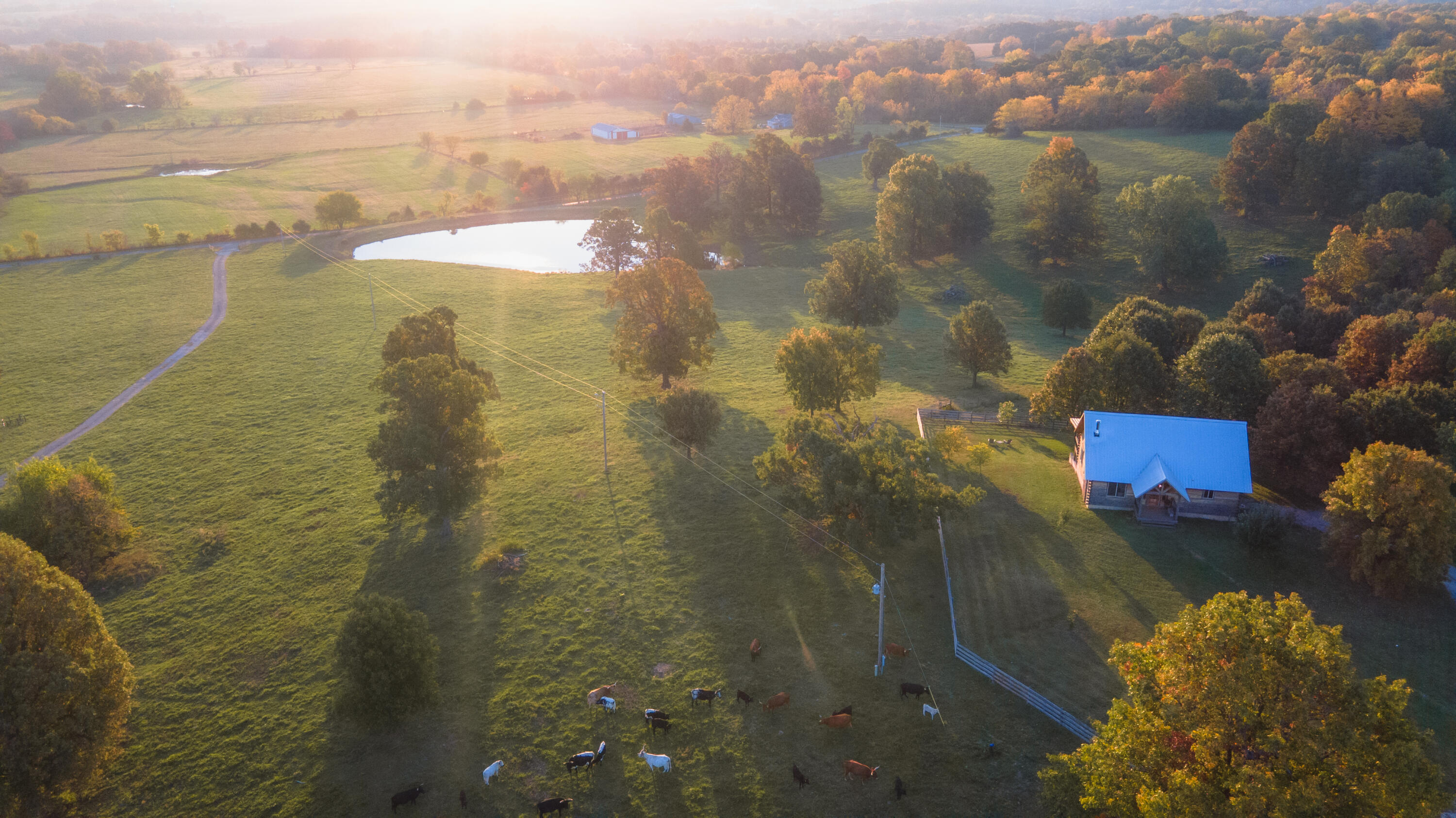 Nestled on a sprawling 120 +/- acre landscape, this 2017 custom-built home offers a unique blend of modern comfort and rural charm. The 2,200 square foot residence boasts 2 bedrooms, 2 full baths, and 2 half baths, with a 1-car garage for your convenience. The heart of the home features a grand European rock fireplace with a brick oven, under a timber-framed roof. Craftsmanship shines throughout, with woodwork accents and granite countertops in the kitchen. Step onto the expansive back deck to take in the breathtaking views, and don't miss the inviting hot tub. A basement adds extra space for your needs.The property itself is a harmonious mix of pastures and woods, enhanced by two serene ponds, one of which is stocked with bass, crappie, perch, and catfish. Just behind the main house, you'll find a barn with multiple facets. It includes a 16'x30' apartment with 1 bedroom and 1 full bath, perfect for accommodating guests. The barn also houses four horse stalls, a tack room, and a hay loft.As a noteworthy addition, this acreage encompasses a small 1,200 sq. ft. home, which may require a bit of tender loving care, but holds great potential as a guest house or quarters for the poultry operation's staff. The jewel in the property's crown is the newly constructed and fully operational 50'x330' foot Vital Farms egg-packing poultry barn. Equipped with modern automation, it's easily managed by a single person. This thriving operation supports 20,000 pasture-raised chickens for egg packing, 16 pasture paddocks, and an aviary system, fully fenced and operational offering a substantial annual income.With its picturesque surroundings, paved road frontage, custom-built home, a blend of pasture and timber, well-stocked pond, and a newly established poultry barn generating a reliable income, this farm offers a complete package for a discerning buyer. The seller is also willing to divide the property, please call for details!