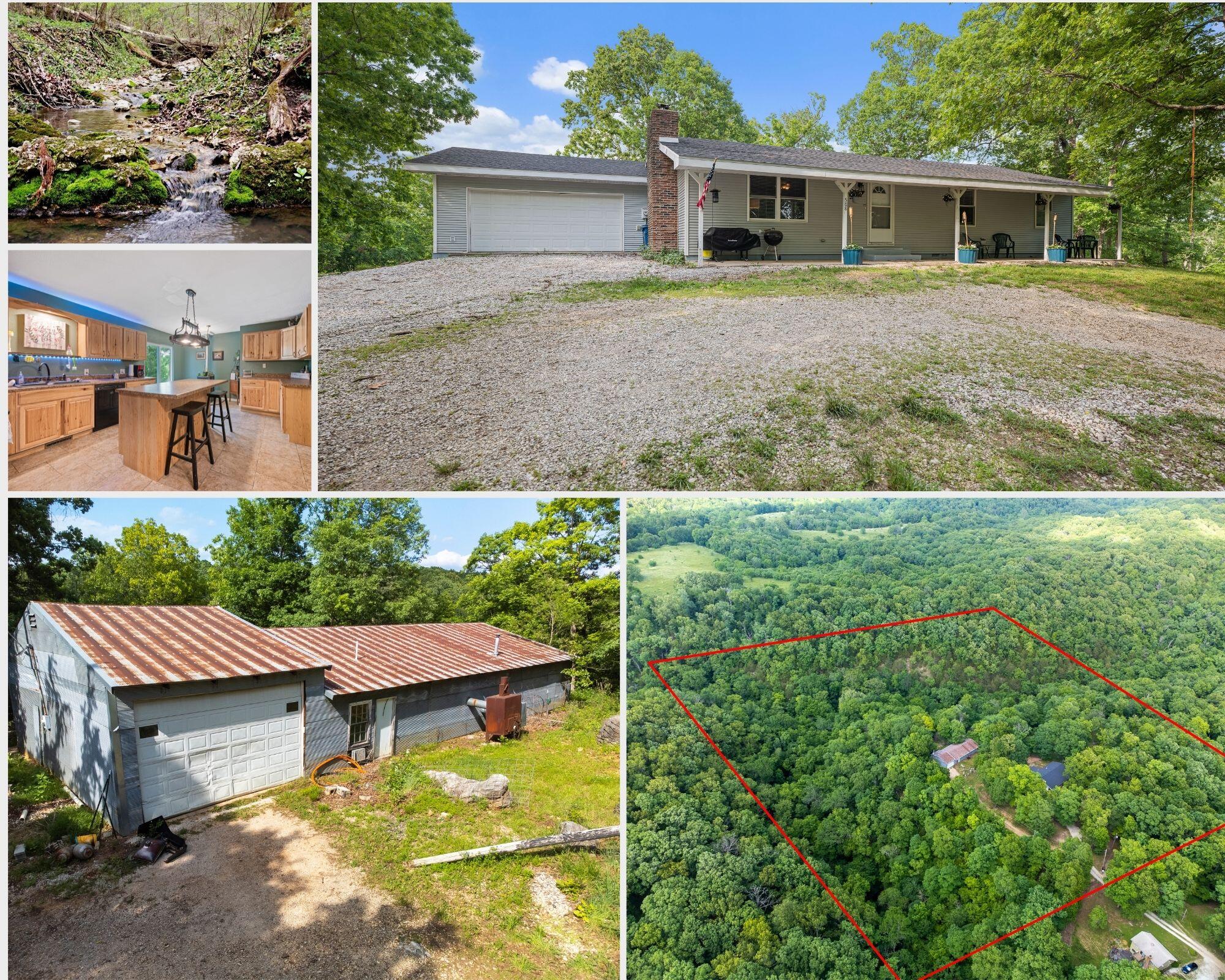 Are you looking for privacy, lots of space, and room for toys and animals? This is your place! This is a three-bedroom house with a fourth room that could be an office or playroom and two full bathrooms. This large kitchen features an island and lots of cabinets. As an additional heat source, there is a pellet stove in the kitchen and a wood stove insert in the living room. From the covered front porch, owners have seen a lot of deer and other wildlife. The two-car garage is spacious enough for a large vehicle and toys! There was also a brand new roof put on in June 2020. The property has a 40x80 outbuilding with its own electric meter and an exterior wood stove. This home is located at the end of Fairlawn Lane, which makes it a very secluded location. 13 acres with 3/4 of it wooded and a wet weather creek.