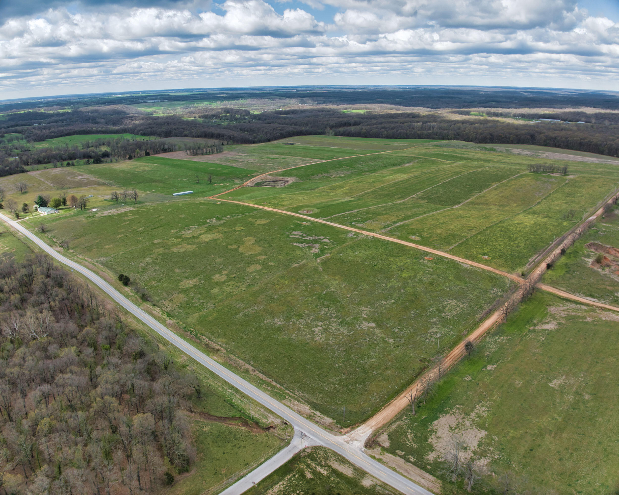 Right of black top east of Diamond and west of Pierce City, you will find 175+/- sprawling acres ready for your livestock! The gently rolling pasture ground is fully fenced and cross fenced with multiple paddocks, perfect for rotational grazing. Bringing substantial value to the land is a watering system with multiple waterers in place. The waterers are tied to a well on the 292 acres to the north, so this parcel would need it own well.Multiple entrances allow you access the land and the 1,820 square foot home in the south east corner can also be purchased separate. The land will be surveyed depending on how many acres will go with the home. This parcel can also be split.