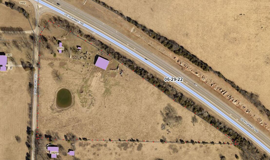 Over 11 acres just off Hwy 160 between Springfield and Willard. Less than 7 minutes fromI-44. only 8 minutes to Willard High School and only a 1 minute walk to Frisco Highline Trail. Willard Schools!! Large barn on the property and one good storage building. This property has so much potential. Nothing on the market with this much land this close to Springfield.Well and Septic was in working order seven months ago. The trailer home and one storage building are damaged and will convey with no value.
