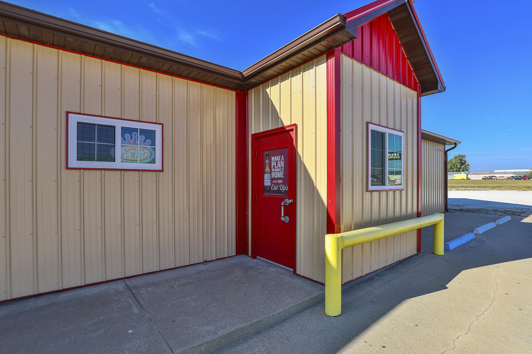 Ready to own your own turnkey Bar and Grill? Want to reimagine the building into something else? Sky is the limit with this open concept, well maintained 2400 sq ft metal building. This building offers a full bar area, kitchen with storage, walk in cooler and so much more. Outside you will find an outdoor patio area and ample parking as well as an approx 7' x 12' sign with electric ran to it.