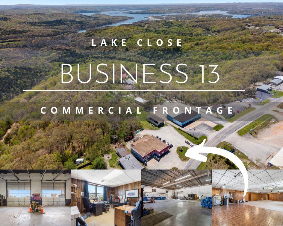 Commercial Opportunity Minutes to Table Rock Lake! Been looking for that perfect place to grow roots and start a new business venture?! With no restrictions, commercial zoning, and room to grow the potential is endless. Property Boasts: Over 6,400 sq ft of play room with approx 460 sq ft of office or living space with 2 baths, approx 1,450 sq ft of prime retail space, 1,300 sq ft storage, and 2,950 sq ft currently being used for automotive shop, in ground lift and air compressor convey. Property is sub metered so you easily accommodate two tenants or you can run your business out of one side and rent the other! Further features include: 120 ft of frontage on popular Hwy 13, ample parking, private well & septic, three overhead doors for access to current auto section, central heat/air in retail/office space and propane heat in shop. AND Location, Location, Location! Be less than 10 minutes to crystal clear Table Rock Lake in popular Kimberling City with local boutiques/eateries, spas, seasonal farmers markets, grocery stores, post office, & Port of Kimberling Marina. Also less than 20 minutes to the heart of Branson. Also easy shot up Hwy 13 and be less than 30 minutes to Springfield. The opportunities are endless at 14862 Business 13. :D