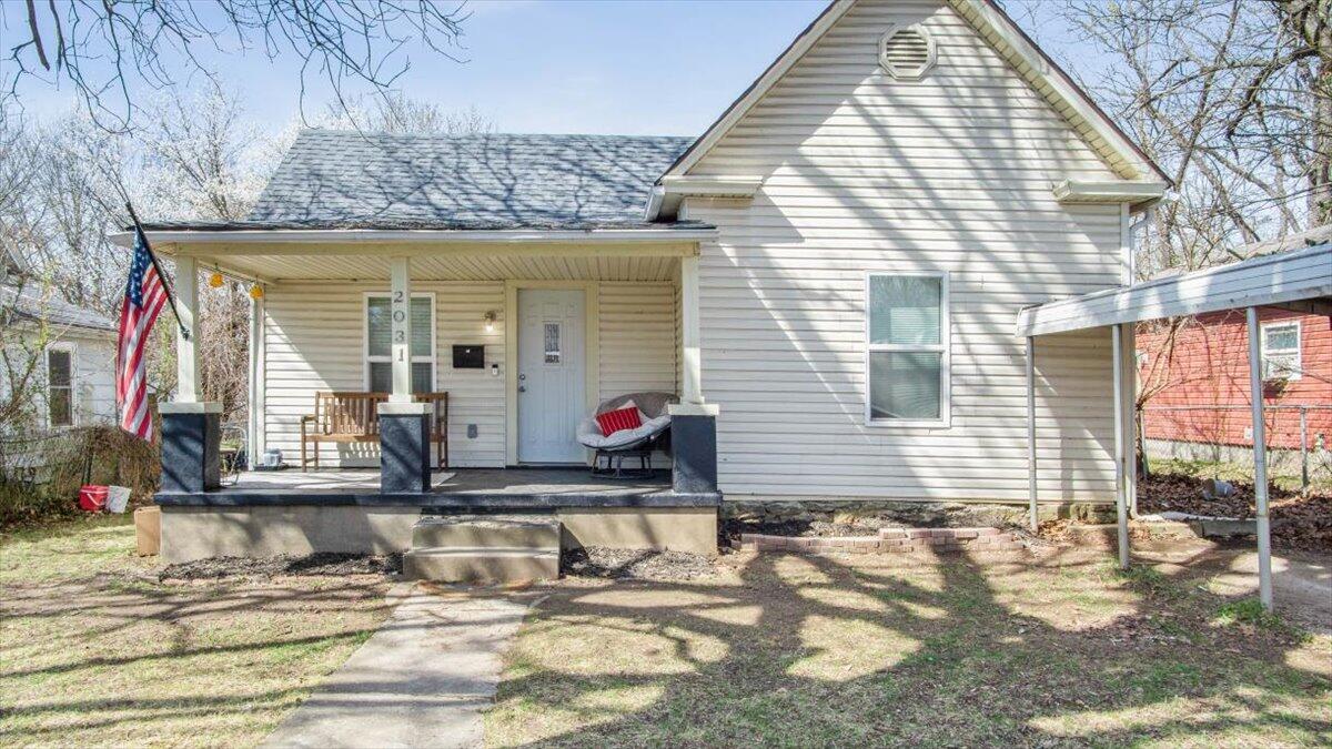 This is a fantastic opportunity for an updated 3 bedroom home in a rising neighborhood. The improvements include a NEW ROOF in 2020, NEW AC in 2020 and a glow up with modern finishes and a fresh, clean feel. The basement has a new sump pump, flooring and lighting and is nice and dry for storage.A charming covered front porch is shaded by mature trees and the backyard is fully fenced.Additional space is provided by 2 sheds - one is powered and finished as an adorable ''She Shed.''