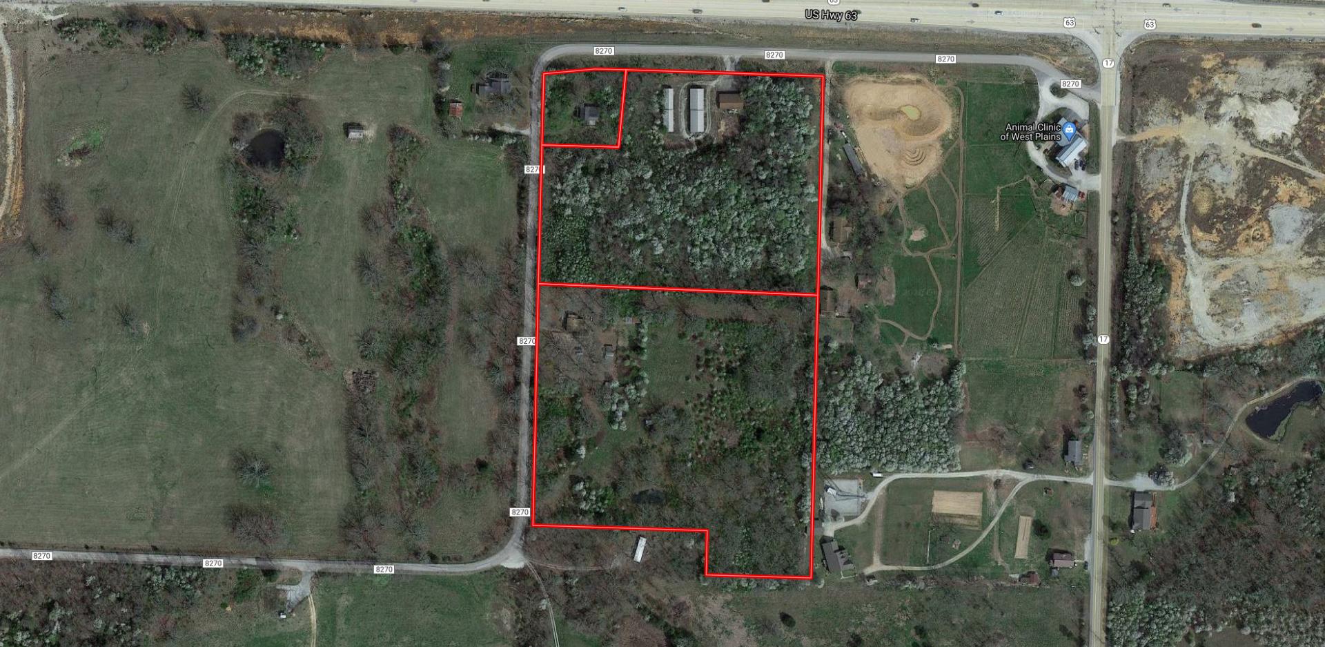 Excellent Development Opportunity with Major Hwy 63 Visibility in the growing city of West Plains! Entrance to 63 included!Ideal Location for Commercial Development! City Water and Electric Available.