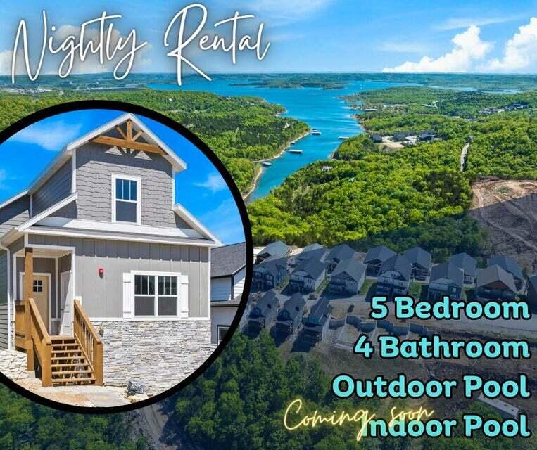 Come on down to Indian Point! Home of Table Rock Lake Marina, some of the area's best-floating restaurants, nightlife, and Silver Dollar City! Vacation Rental Approved 5 Bedroom 4 Bath New Construction Lodges boasts three levels for you, your friends, family, and guests to spread out! . The Lodges at Table Rock Lake have fire pits, playgrounds, pools, water slide, walking trails, an exercise room, and an indoor pool  for you and your guest to use. Not only would this be a great second home, but this beauty is also an approved Vacation Rental to add to your portfolio. Space is limited,