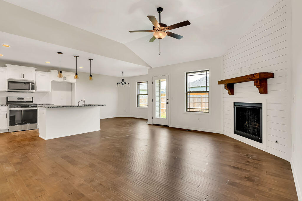 NEW Construction, NEW subdivision!! West of Republic High School! Estimated completion date is 11/15/2023.  1371 sq ft plan, 3 bed, 2 bath, 3 car garage  Environmentally friendly, Energy Star Certified! Stained cabinets, wedgewood. LVT flooring throughout the entire house. Granite countertops (White Mist) in kitchen overlooking an open floorplan. Brushed Nickel hardware and lighting. Interior paint color is high reflective white.  Plumbing finishes will remain chrome, with no option to change.  Interior pictures are not of exact home, but similar finishes.