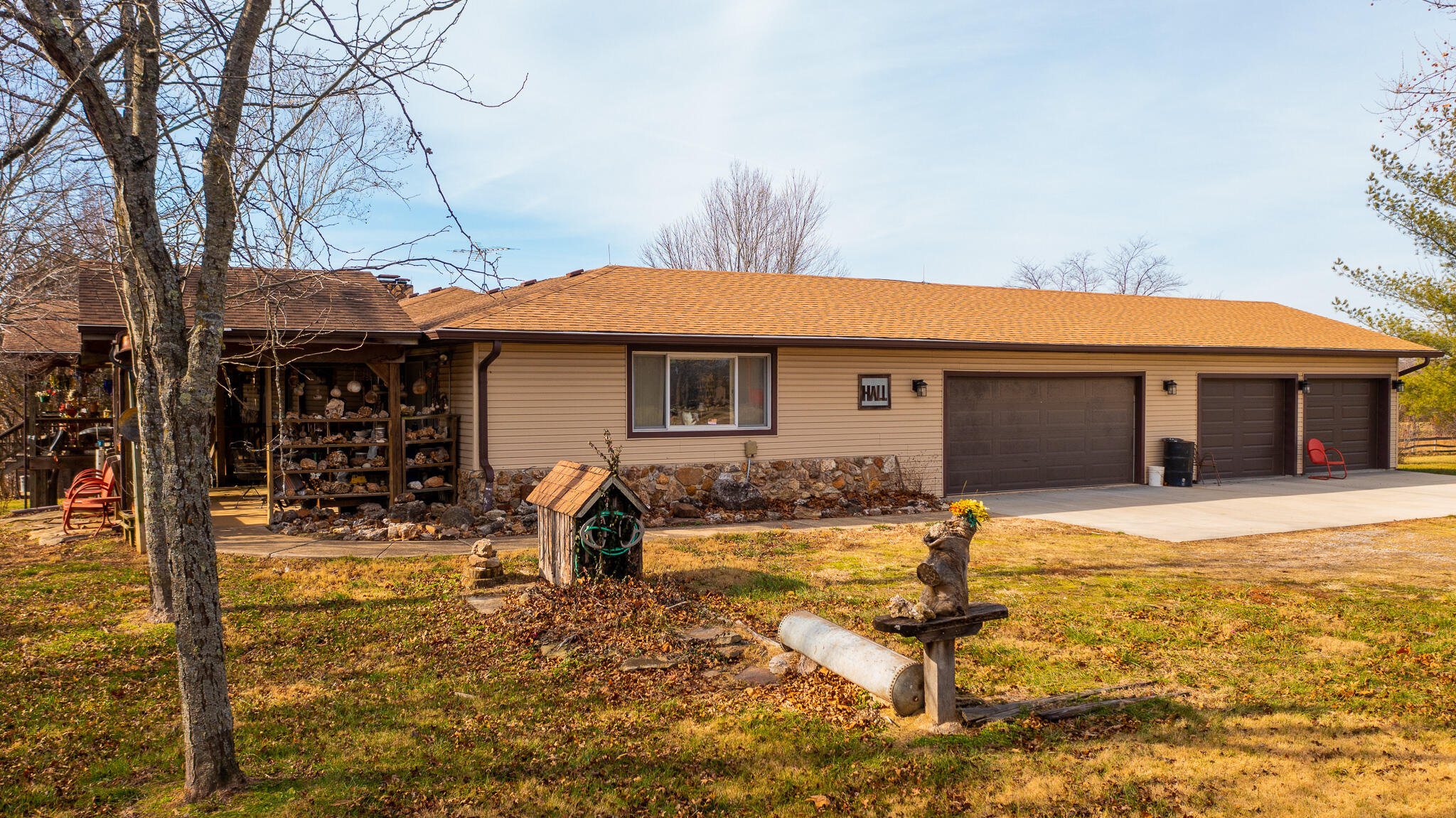 Welcome to 29400 Garrett Road in Richland, MO! This property is the unicorn you have been searching for! This property includes 2 connected parcels of land that include 134 total acres. The land features over 1 mile of Osage River frontage for you to enjoy however you like! The acreage includes field space that can be used for pasture as well as wooded area. Sitting on top of the hill is a 2700 square foot house that includes 4 bedrooms, 2 full bathrooms, 2 half bathrooms and a 4 car garage and covered porch space for you to relax and entertain on. The property also has 2 full sized shop buildings as well as a log cabin and a wooden tower that provides an amazing view as you take in the space that is yours. The possibilities that this property provides are truly limited only by your own imagination. Don't miss out on this amazing opportunity!