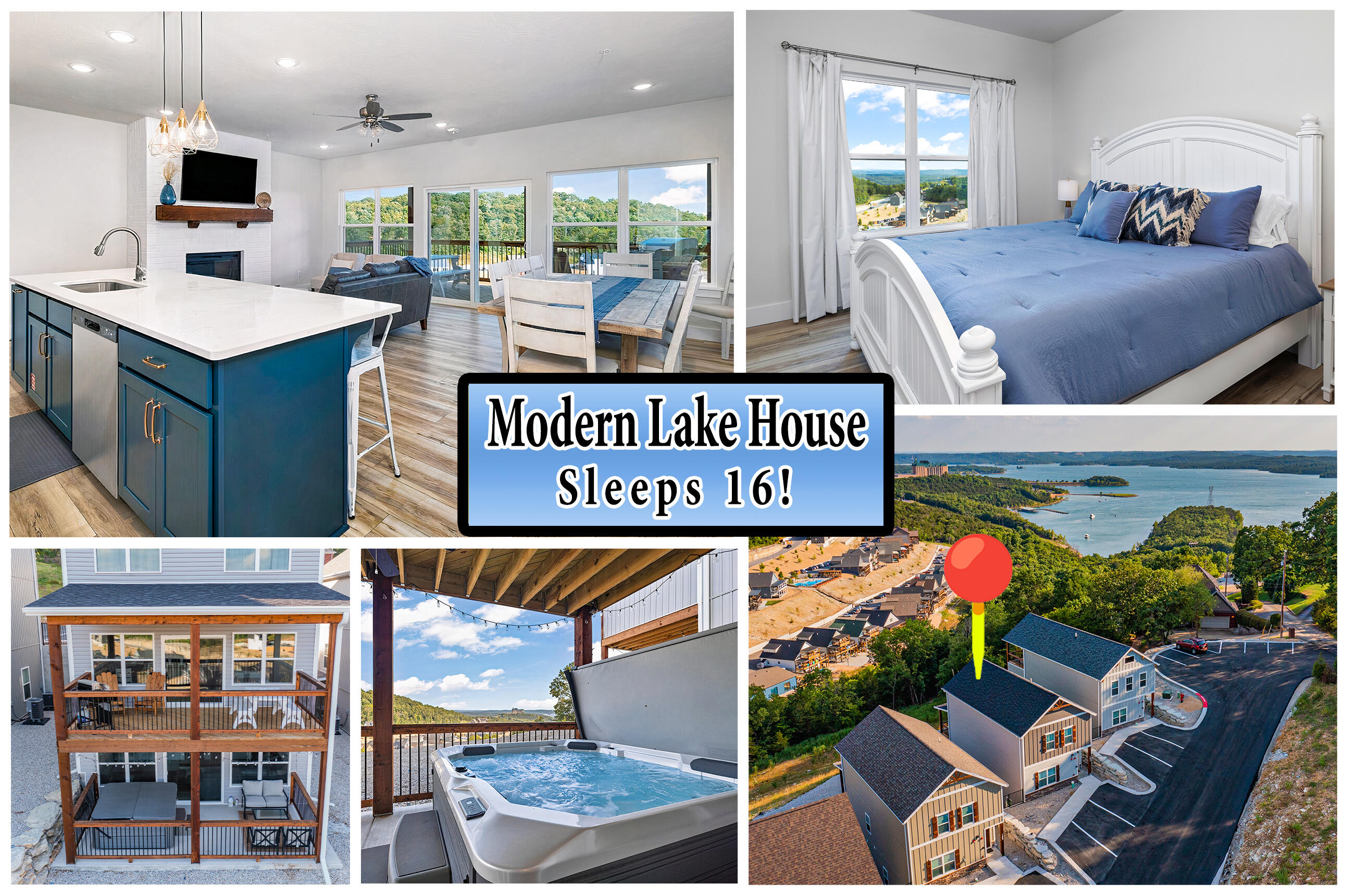 OWNER FINANCING AVAILABLE  at 4.25% Interest rate!!!!!!!!!!!!!!!!!!!!!!!!! Looking for an all-inclusive STR Investment or the ideal vacation home on Table Rock Lake? Your search ends here. This picturesque Table Rock Lake home offers an incredible vacation experience for large families or groups, accommodating up to 16! After a day of outdoor adventures and exploring local attractions, return to this spacious living space with a game room, multiple decks, a hot tub, and stunning views. With five king bedrooms and a sixth bedroom featuring two twin-over-full bunks, this venue is the ultimate lakeside getaway. Each bedroom conveniently includes its own private bathroom. The well-equipped kitchen provides all the essentials for preparing delicious dinners, featuring stylish stainless-steel appliances and stocked cabinets. The kitchen island is the perfect spot for enjoying breakfast or evening cocktails. The inviting lounge area with comfortable furnishings invites you to unwind and relax while enjoying your favorite movies on a large screen. Outside, the middle deck offers a gas grill for outdoor grilling while marveling at the breathtaking views of Table Rock Lake. The lower level of the home features a fun-filled game room with ample space for kids to play. The glass doors lead to the lower deck/patio with a private hot tub and seating area, allowing you to soak in the fresh air and picturesque surroundings. Additionally, guests have access to community amenities such as the clubhouse, indoor and outdoor pools, playground, and tennis court. All these amenities are conveniently located within a 5-minute drive to Table Rock Lake, 8 minutes to 76 Country Blvd, and 10 minutes to Silver Dollar City. Whether you choose to use this property as an investment or personal vacation home, this retreat guarantees a simplified and enriching experience. Ask your Realtor for provided documents. FANTASTIC FINANCIALS AVAILABLE!++++