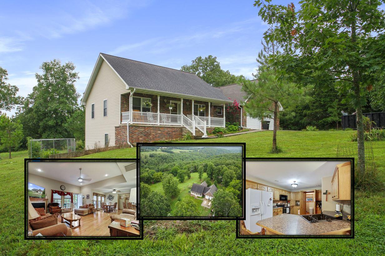Welcome to your own piece of paradise in Southern Missouri! This remarkable ranch-style home on 15 acres offers the perfect blend of a country home with acreage, creating the ideal hobby farm for your family. Step inside and be captivated by the open-concept design, tall ceilings and hardwood floors, creating a warm and inviting ambiance throughout. This spacious home features 5 bedrooms, 3.5 baths, providing ample space for your family and guests. The heart of the home boasts a well-designed kitchen with awesome walk-in pantry and breakfast bar. There is a family room on the main floor that opens to a spacious deck. Step outside and be amazed by the stunning panoramic views of the Missouri Ozarks, a sight that will leave you in awe with every glance.  There is also second living area in the walkout basement. One of the highlights of the home is the primary suite, which offers not only a private oasis but also convenience at its finest. The primary suite includes a laundry area, making chores a breeze, and a built-in ironing board inside the closet for added ease and efficiency. This property not only boasts a beautiful home but also offers a 24x48 shop for all your hobbies and storage needs. The perfect blend of woods and pasture provides the ideal environment for those seeking a hobby farm and the freedom to explore nature's wonders. For nature enthusiasts, the location couldn't be more perfect! Just a couple of miles away from Norfork Lake, you can indulge in water sports, fishing, boating and picnicking by the shore. Additionally, the North Fork (Trophy Trout Stream) of the White River and Bryant Creek are just a few miles away, offering fantastic opportunities for fishing, canoeing, kayaking and outdoor adventures. Conveniently situated close to Gainesville, Mtn Home, and West Plains, you'll have easy access to modern amenities while still enjoying the tranquility of country living in the scenic Missouri Ozarks. Don't miss this once-in-a-lifetime opportunity.