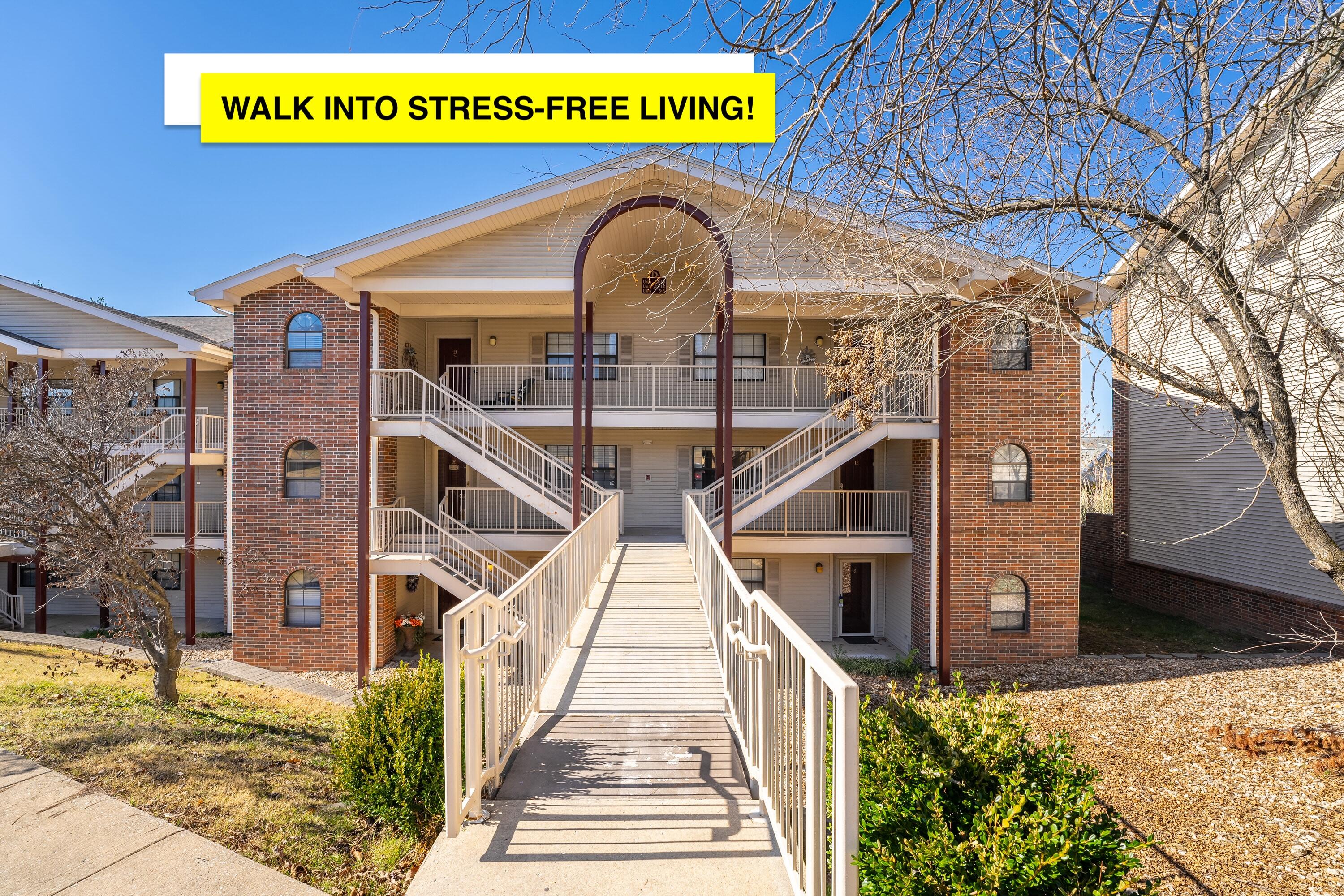 WALK INTO STRESS-FREE LIVING! This home is located in the most desirable Foothills condominiums, offering a no-step entry, ensuring seamless accessibility. Embrace the perfect blend of comfort and recreation, where every amenity is within reach. It's in the heart of Branson without getting into 76 traffic and at the doorstep of the Thousand Hills golf course. Fully equipped for your full-time, vacation home, income rental, or a combination. NO RESTRICTIONS ON NIGHTLY RENTALS. You can do it yourself or use any management you prefer and allow your guests to enjoy the amenities. INDOOR AND OUTDOOR POOL are part of the amenities, so you can produce income all year round. AS A BONUS, the extra dining room and kitchen windows maximize natural light. One of the best features is the large open floor plan with plenty of kitchen cabinets. Several updates included newer title and carpet flooring, light fixtures with led lights, all hardware, light switches, partial countertops, and more. Cooper Creek Dock on Lake Taneycomo is just a minute's drive if you love to fish. All furniture and appliances are included. DON'T WAIT TOO LONG. YOU KNOW THE PRICE IS RIGHT!