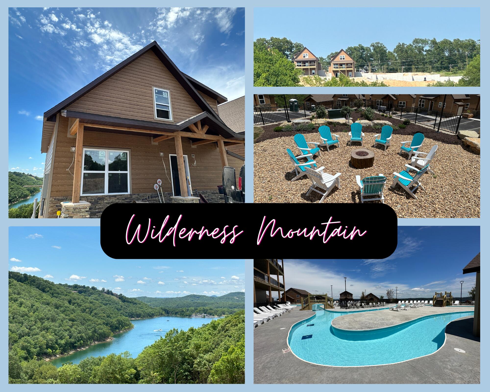 Brand New Lake View Vacation Rental! Gorgeous Lake Views in this Branson Area Vacation Rental at Wilderness Mountain, a master planned community! Perched over the lake this 4 bedroom home has just been completed and is zoned for nightly / vacation rental income property or make it your personal lake home away from home. There are no nightly rental management restrictions in this community. You can self manage or hire any management company of your choosing. Wilderness Mountain development includes access to indoor heated pool and outdoor pools, lazy river, play area, and awesome lake cove access for swimming and fishing. Several upgrades including patio extensions, wiring for hot tub and party lights, composite decking, fireplace and much more! This home is just 12 miles from Silver Dollar City and close to all the Branson Area Attractions. Enjoy shopping, dining, and entertainment and then come back to your relaxing, peaceful home looking over the lake. So much to love about this home! This home is 100% complete and ready to go today! Make your lake home dream a reality today!