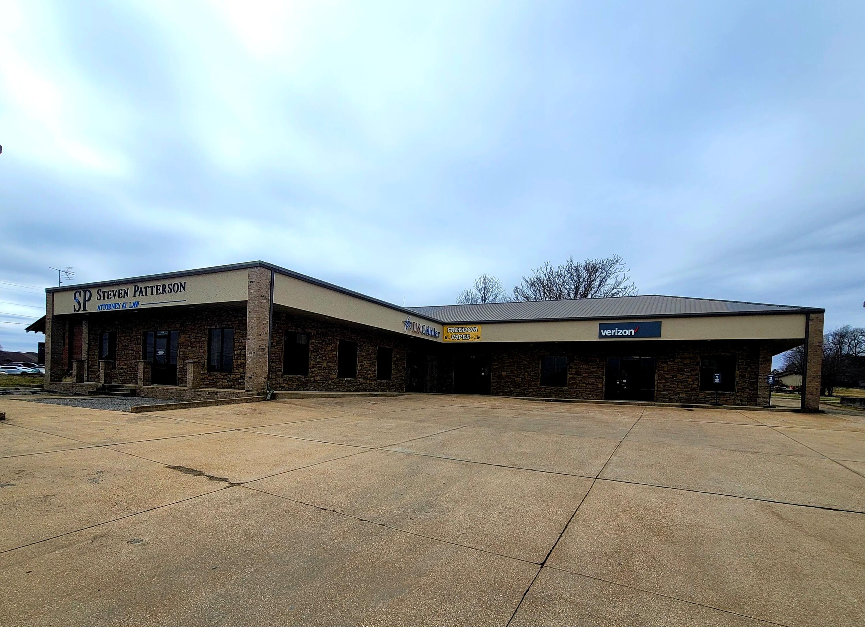 PRIME LOCATION with major traffic flow. Stone/Brick/metal commercial building with four suites, all presently leased. suite A-features 5 offices 13x13,11x12,11x12,11x11,10x12 with reception area 15x15 hickory floors, bath with shower, kitchen, file room. Suite B- two large rooms, bath 30x39, 21x36, 9x12 bath, Suite C- 20x30, 8x20, bath, Suite D- 30x30, carpet, 12x13,12x13, bath. concrete parking lot w/12 plus spaces, covered porch three sides. 100% rate of leased. most are long term leases w major brands. P and L's to qualified Buyers.