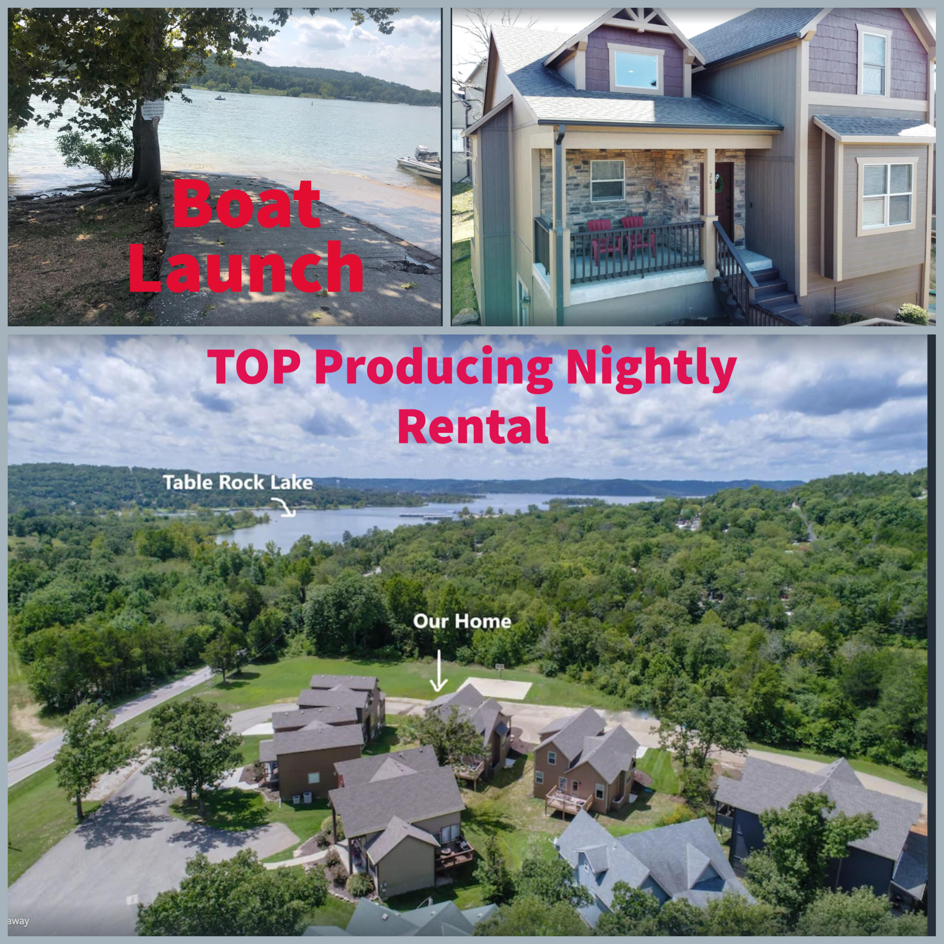Branson's most well established Nightly Rental community! 261 Foggy Bay has HUGE annual income for NR & excellent reviews! Perfectly located near Table Rock Lake boat launch, Big Cedar, Top of The Rock, Buffalo Ridge Master Golf Complex and Branson Airport! TWO pools, clubhouse, playground and lots of outdoor space to roam. Property designed for the best guest experience! Everything transfers so your first guest can check in the same day you close.