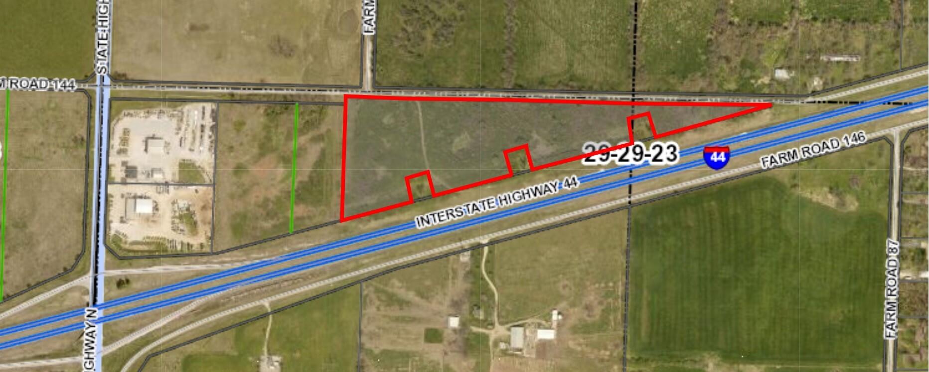 16 AC m/l with 2300' of Interstate 44 frontage. Easy Access, Tons of potential at this High Visibility location. Less than 5 miles from Springfield Business District. Rd frontage on 2 sides. Land Only- Billboards do not convey. This is 'parent' to Listing number 60213891