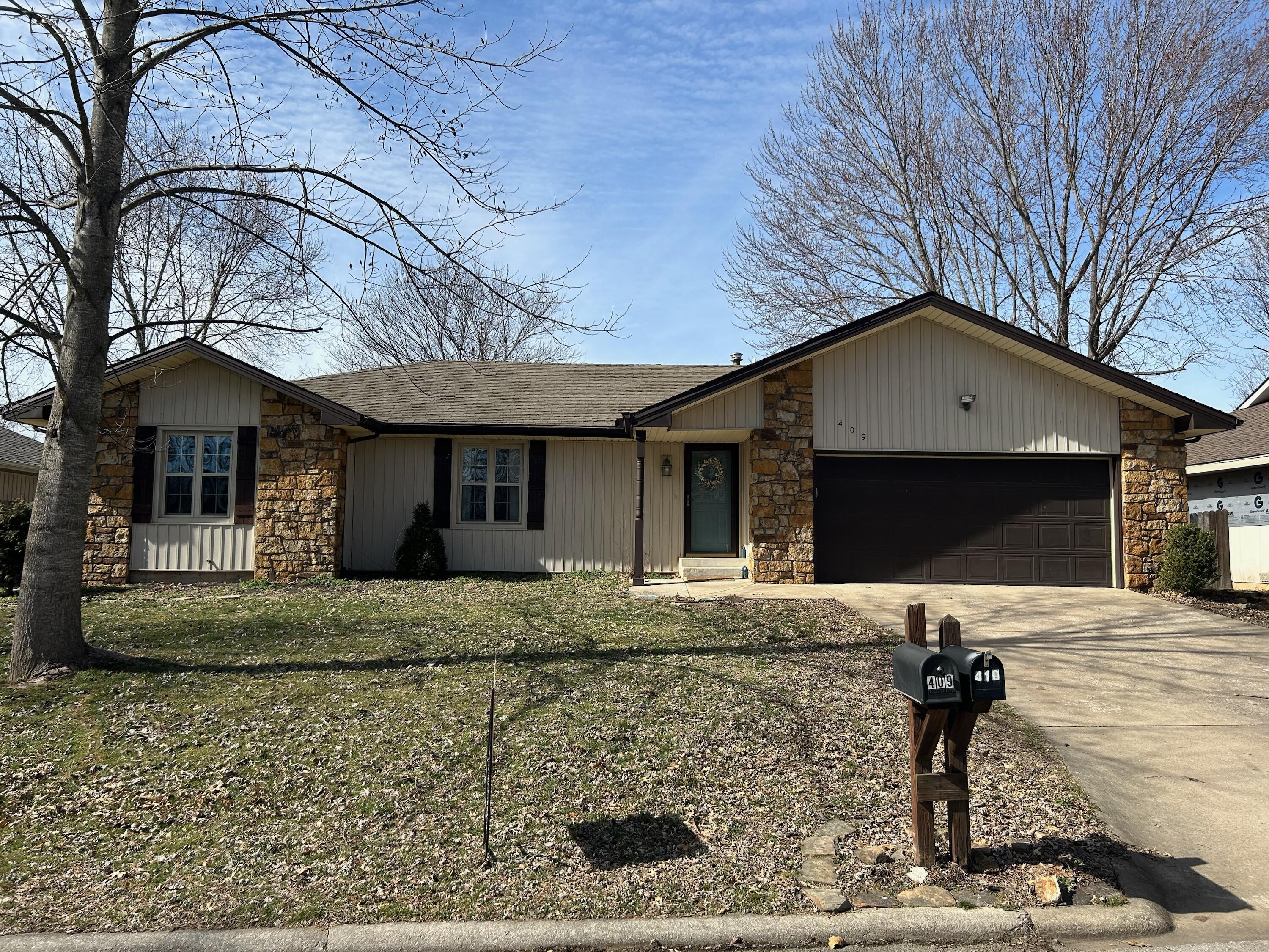 BRAND NEW ROOF including gutters and extra fire & ice protection installed April 2023! This 3 bedroom, 2 bathroom home is located right in the heart of Nixa within walking distance to multiple school buildings, as well as the community center, park, and swimming pool. The home features 1,622 square feet of living space including a spacious kitchen/dining area and living room with beautiful stone fireplace with wood-burning insert. The backyard has a patio area for entertaining and spending time enjoying the privacy-fenced backyard. The refrigerator and bench in the laundry room will remain with the home. Call today to schedule a showing!