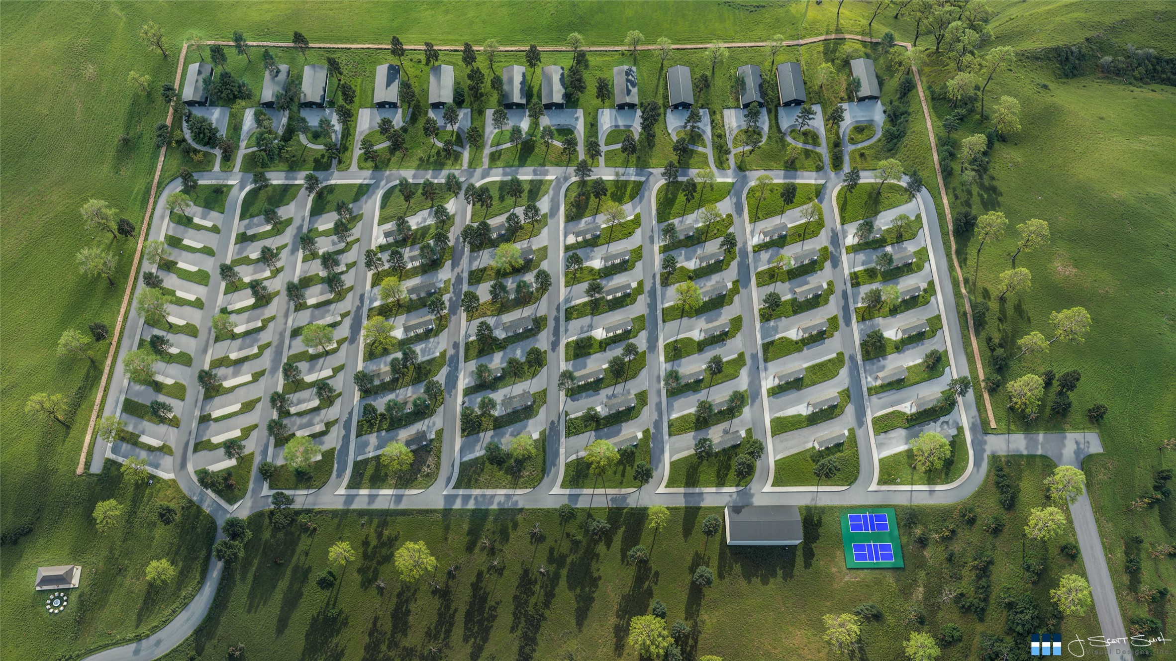 Aerial of resort map, including Mission Peaks RV Park