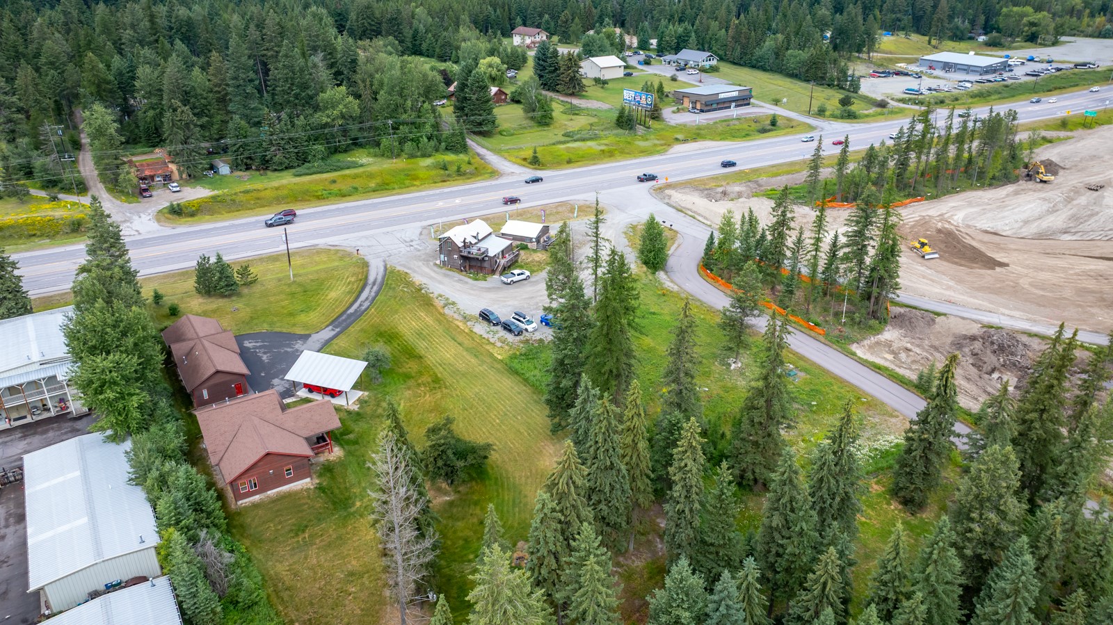 Aerial view looking toward US Highway 93 S