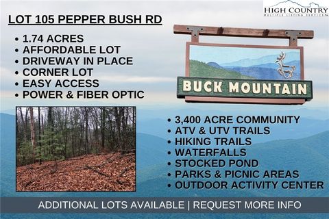 Vacant Land For Sale - LOT 105 Pepper Bush Road<br/> Purlear, NC 28665