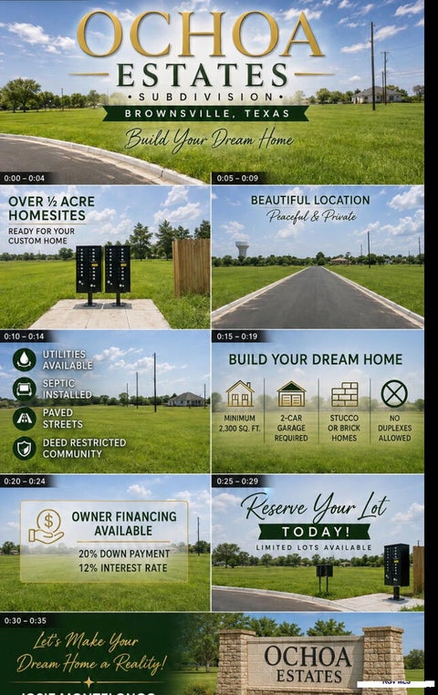 Vacant Land For Sale - 000 Ochoa St #LOT 3 BLOCK 1<br/> Cameron County, BROWNSVILLE, TX 78521