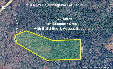 Vacant Land For Sale - 114 Riley Court<br/> Effingham County, Springfield, GA 31329
