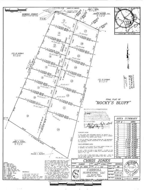 Vacant Land For Sale - Bowers Street #LOT 1-8<br/> Bowman, GA 30624