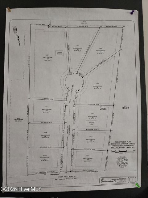 Vacant Land For Sale - 331 The Cove Lane<br/> Leland, NC 28451