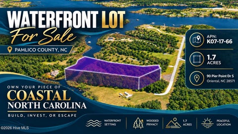 Vacant Land For Sale - 90 Pier Point Road<br/> Pamlico County, Oriental, NC 28571