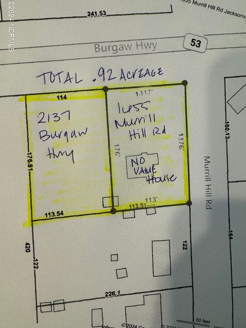 Vacant Land For Sale - 1655 Murrill Hill Road<br/> Onslow County, Jacksonville, NC 28540