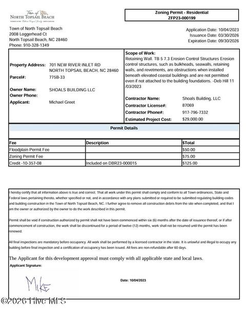 Tiny photo for 701 New River Inlet Road, North Topsail Beach, NC 28460 (MLS # 100563281)