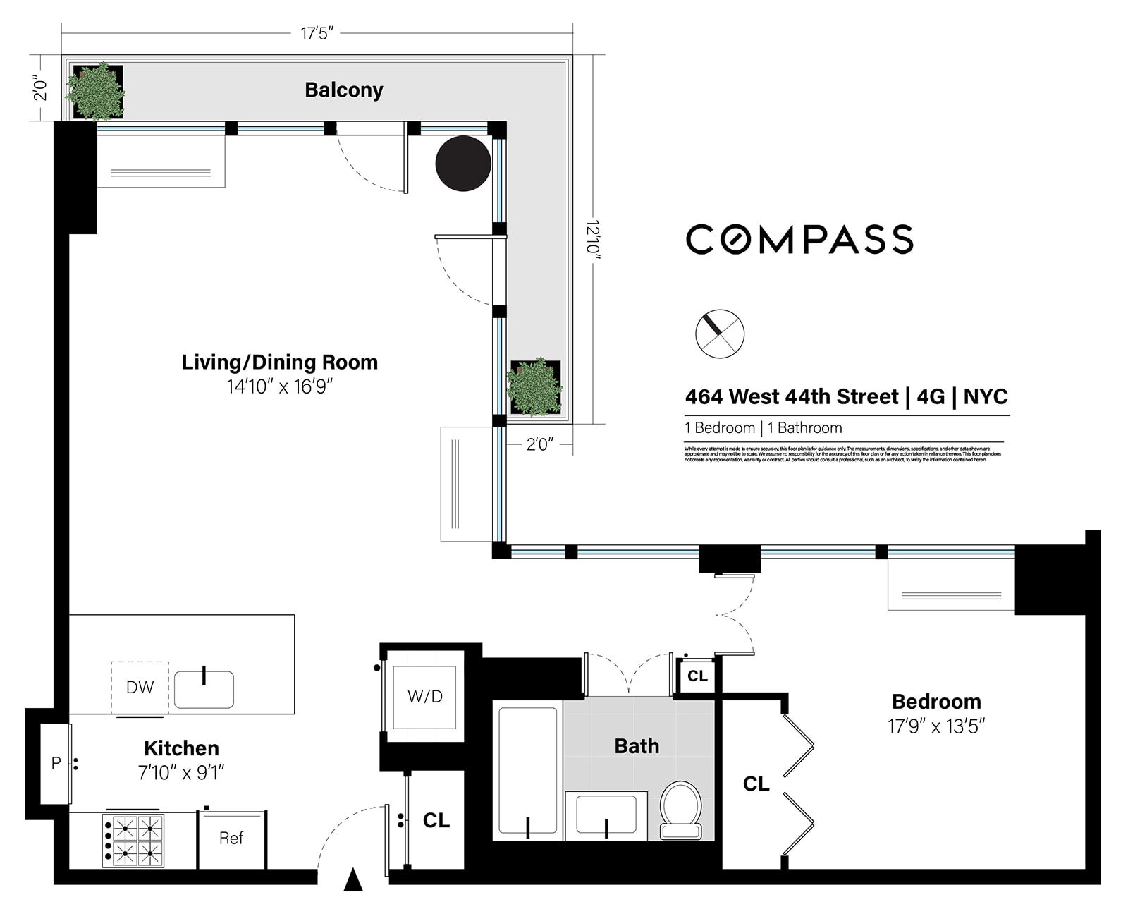 Διαμέρισμα 1 δωματίων, 62 m²