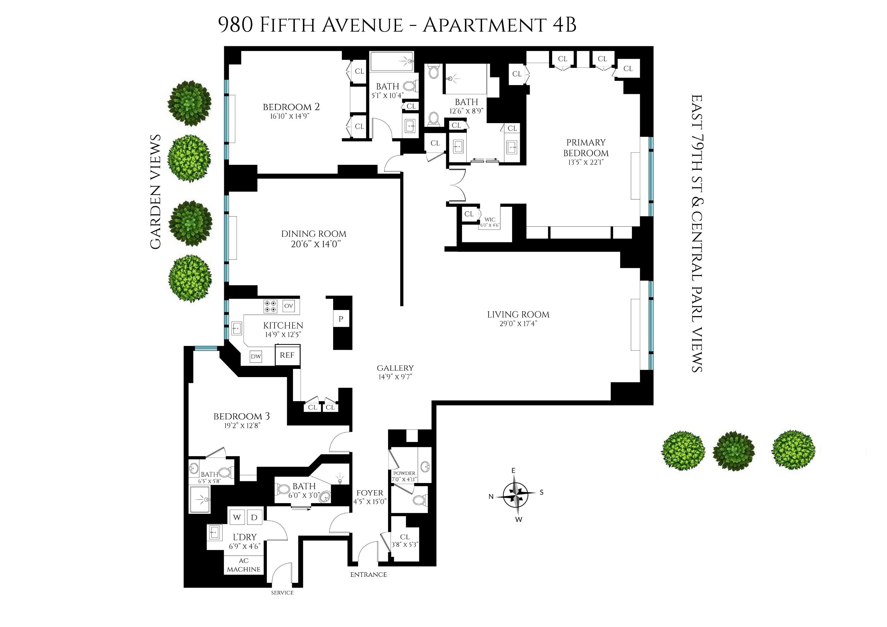 Apartament 4 camere, 1068 m²