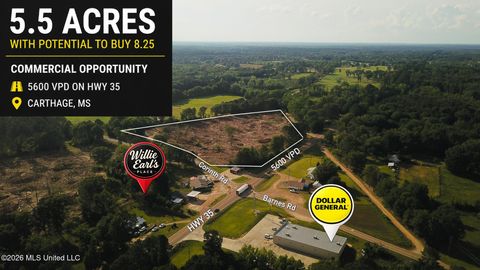 Vacant Land For Sale - Ms-35<br/> Carthage, MS 39051