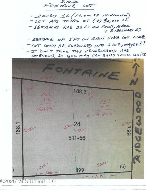 Vacant Land For Sale - Fontaine Drive<br/> Jackson, MS 39211