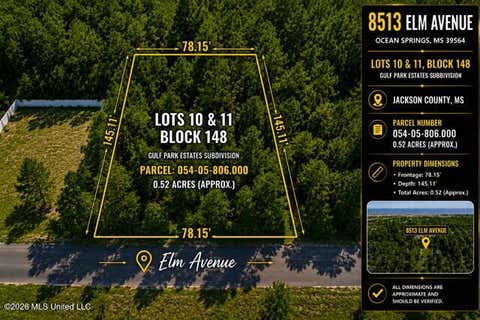Vacant Land For Sale - 8513 Elm Avenue<br/> Ocean Springs, MS 39564