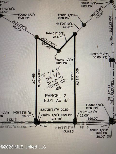 Vacant Land For Sale - PARCEL 2 Cox Road<br/> Wiggins, MS 39577