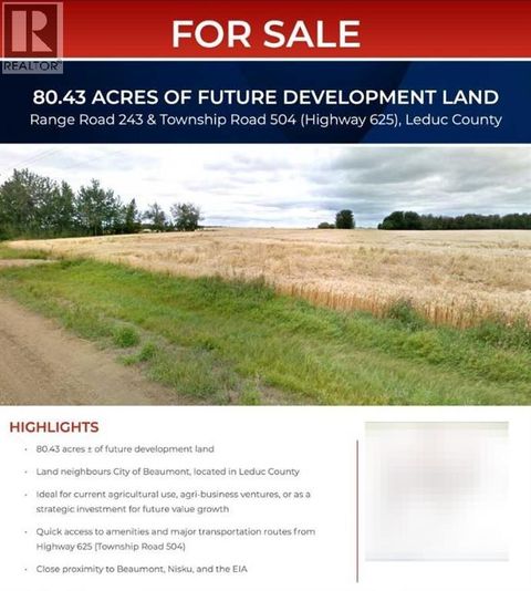 Range Road 243 and Township Road 504 Rural Leduc County AB T4X0N5