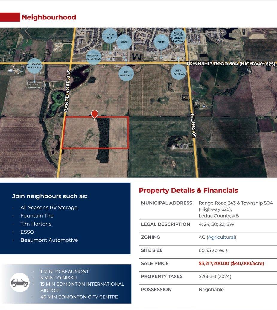 Range Road 243 & Township 504 (Highway 625)
