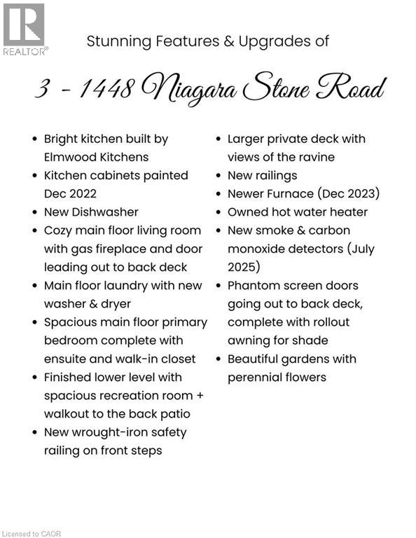 1448 NIAGARA STONE Road Unit# 3