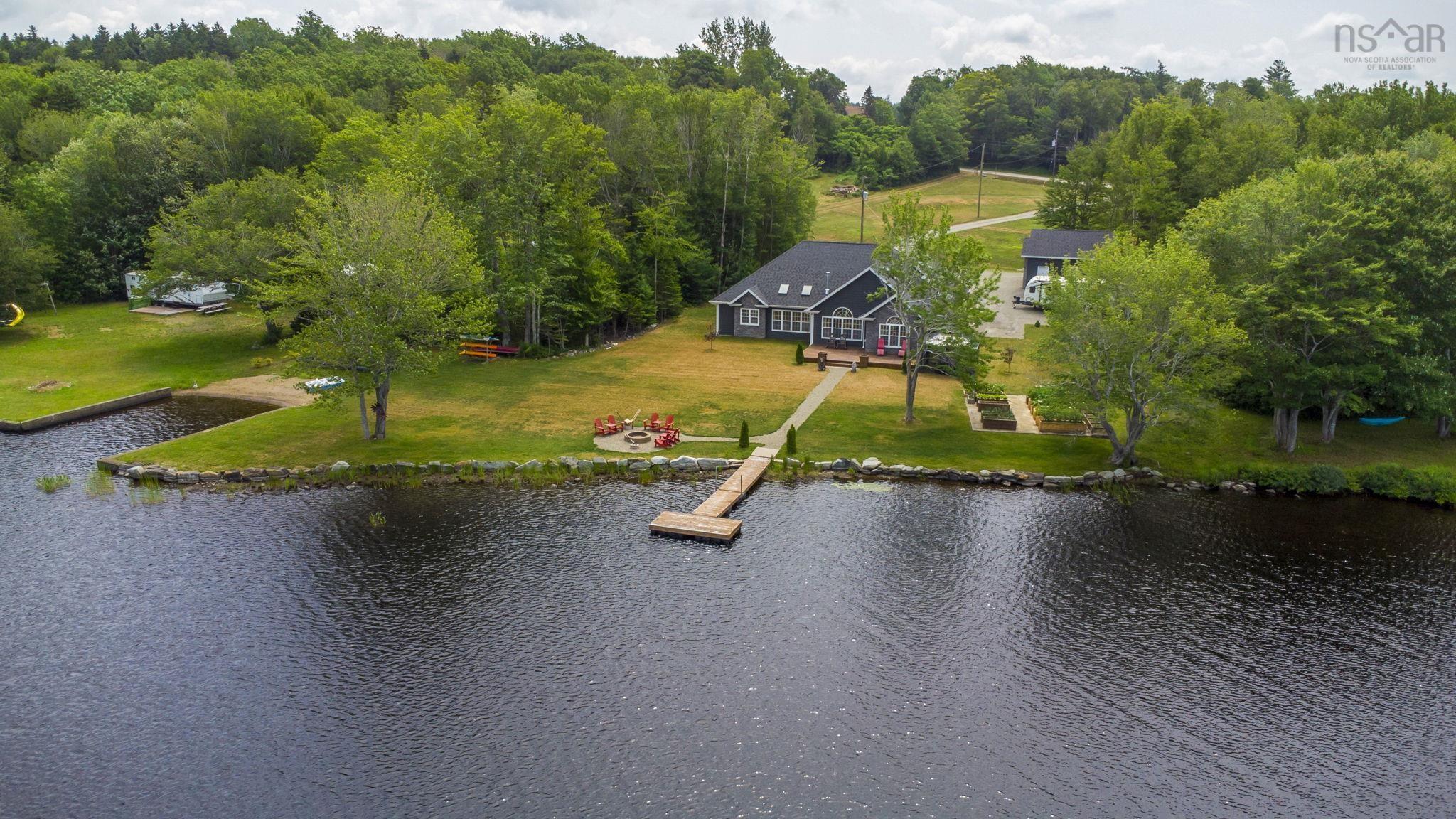 View from above of property featuring a large body of water