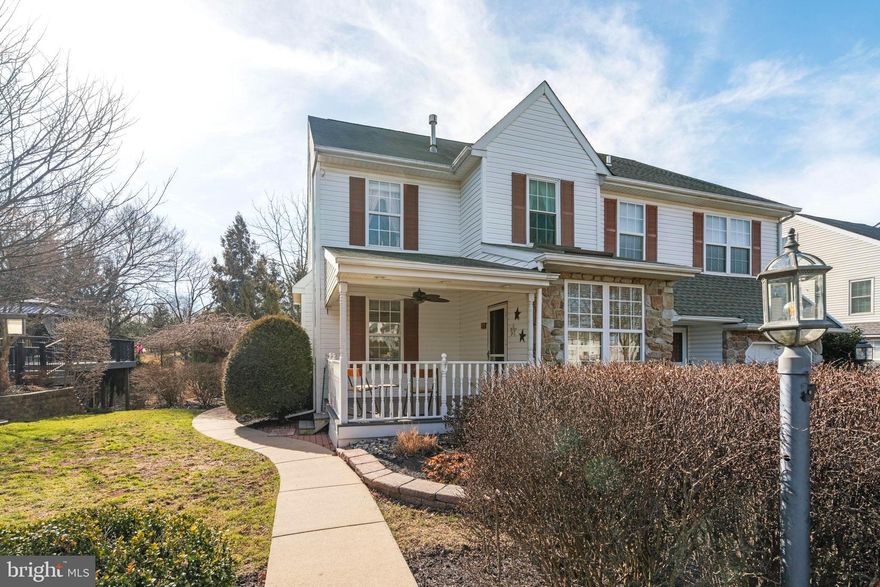 Welcome home to this beautiful spacious four-bedroom twin located on a quiet cul-de-sac in the desirable Country Roads Community, only minutes from the heart of Perkasie! You'll note the beautiful eat-in kitchen with natural light glistening through the front windows and skylight as you enter. Making your way through the first floor, you'll notice the spacious dining and living room with your updated fireplace as a stunning focal point. Make your way upstairs, where you'll find three spacious bedrooms with two full bathrooms, but don't forget about the third-floor additional bedroom with a walk-in closet. As we move back downstairs to the perfectly finished basement with a full bar and additional living area, perfect for hosting the game or for large holiday gatherings. Last but definitely not least, make your way out back to your own private oasis featuring a fully custom-built patio & outdoor bar with tv, tons of wide open yard, and a great space for chilly summer evenings gathered around the fire pit. This home is located within walking distance of tons of shopping, dining, and parks. Schedule your showing today!
