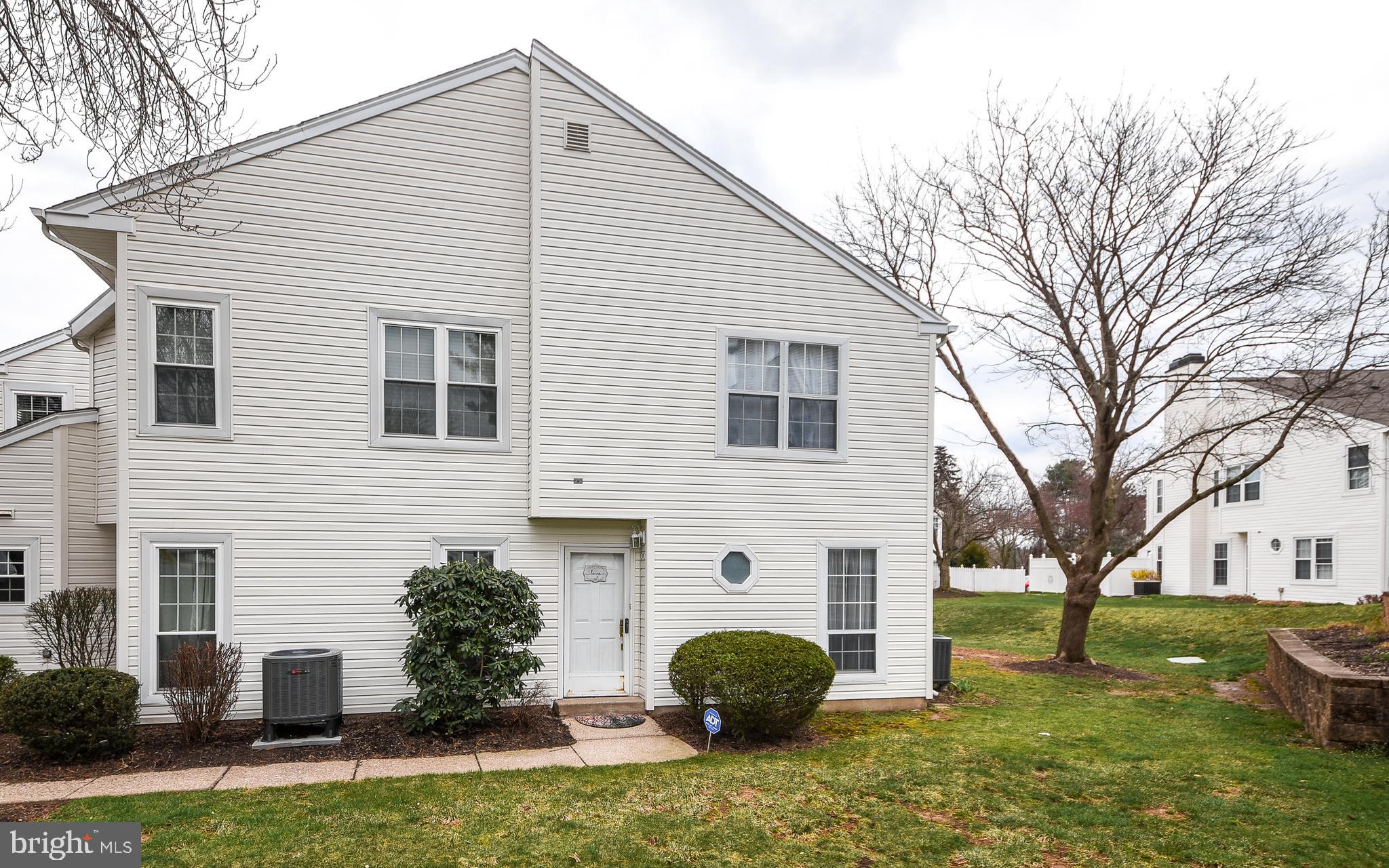 Welcome to this 2 bedroom, 1 1/2 bath two story condo located in the Hamlet section of Village Shires, Northampton Township, Bucks County. The first floor Features a bright and airy living room and dining area with door to rear patio, updated kitchen with stainless appliances, and powder room. The upper level includes main bedroom with walk-in, second bedroom with large closet, full bath with laundry area and linen closet. Ready to move right in. This rarely offered end unit comes with 2 car driveway and is privately situated with cozy back patio. Community offers great amenities such as basketball courts, tennis courts, and swimming pools. Walking distance to shops and restaurants. Council Rock School District.
