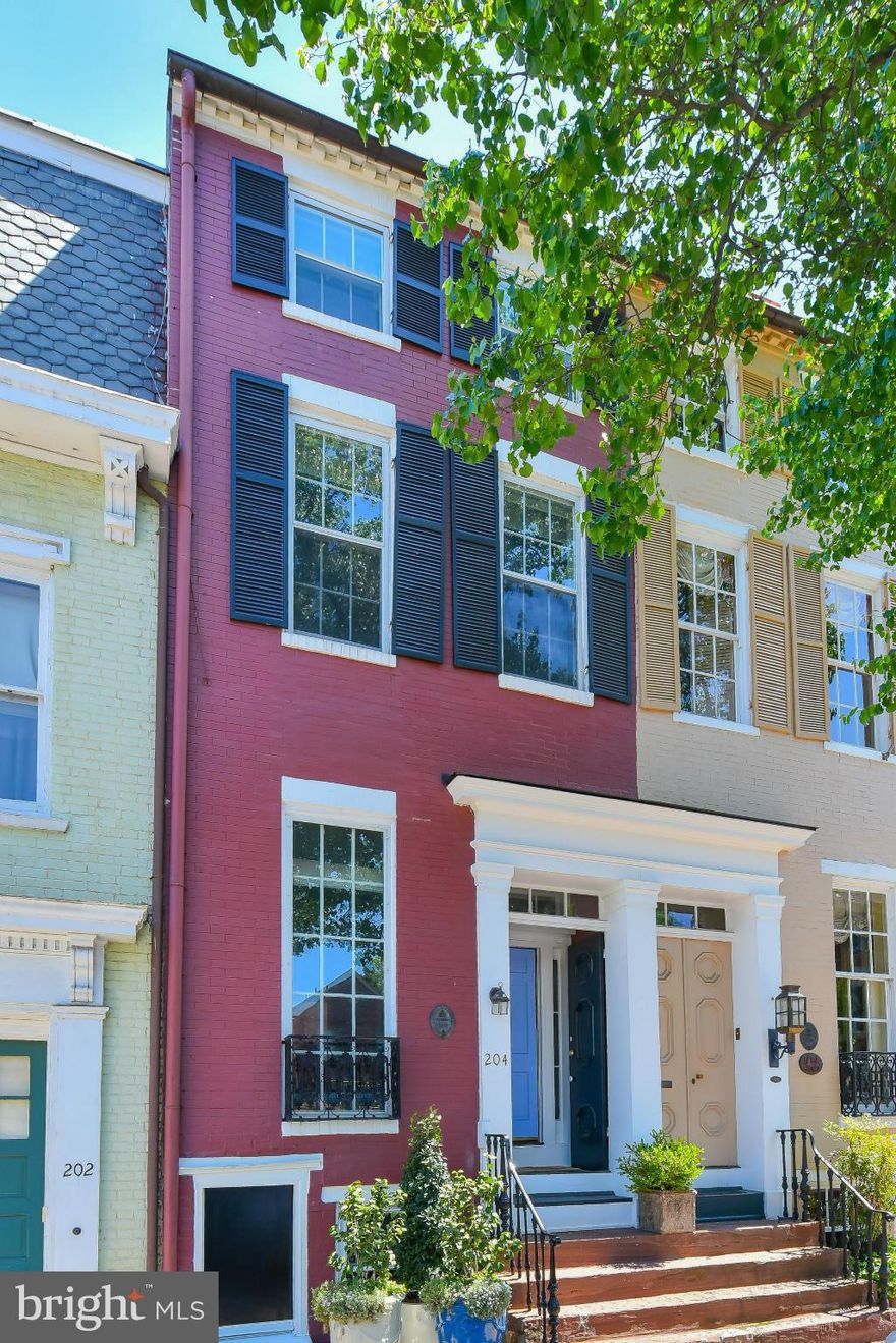 Built by George and James Dixon in 1852 this brick townhouse commands a prime location in the heart of Old Town. Double parlor living rooms with 12' high ceilings offer wonderful space for entertaining, flowing into the spacious family room. The lower level with brick floors, a handsome kitchen and dining room with access to the private terrace/garden. Garage parking is paid for 1 year from settmt