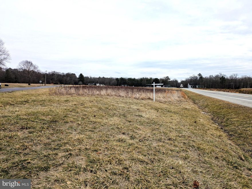 Village Center zoning allows for a myriad of uses such as office building, storage, drive through food service, coffee shop, salon, boutique, clinic, multi family dwelling & more!  It provides endless possibilities.  While a country atmosphere, this property has high visibility for travelers to & from the beach, Delaware, Denton, Dover, etc.  It is also close to a canning factory, construction co., a church within walking distance & more, providing local customer opportunities.  Surrounding properties all have septic systems.  Seller has not perc'd the property.  Property sold as is.  Priced to sell. Call LA with any questions,