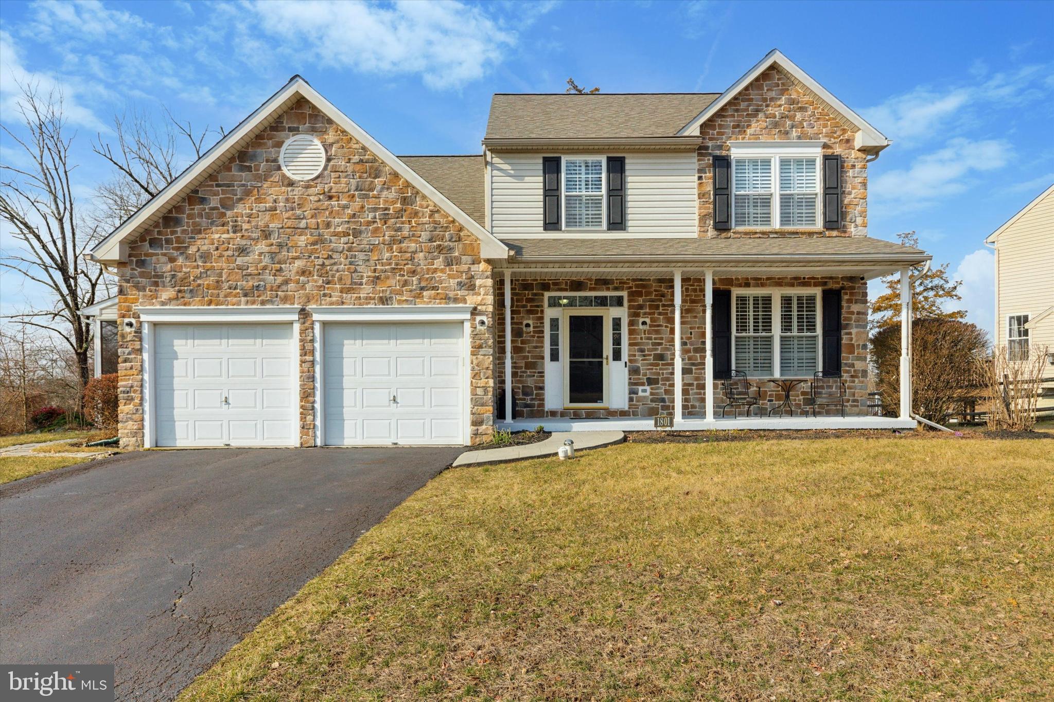 Wonderful Lower Pottsgrove home tucked away in Glen Eagles Estates. Hardwood floors in the entryway extend through powder room, living and dining rooms which have have crown and chair-rail mouldings. Enjoy entertaining in the the large eat-in kitchen with center island, 36" raised panel cherry cabinets, and sliders to a 10x14 deck overlooking the private yard. Off of the kitchen is the family room with French doors lead to the three season screened porch with ceiling fan. This added space is a true highlight on the main floor and a great place to rest and unwind. Upstairs you will find a well sized owner's bedroom suite highlighted by the large tray ceiling and dual walk-in closets. En suite bathroom features soaking tub, stall shower and two bowl vanity. The other three bedrooms are nicely sized with ample closet space. The laundry is conveniently located on the second floor. The unfinished basement is a great space for a future workout room or playroom. The farmhouse styled home features a covered front porch, stone on garage face and below the porch roof. Located minutes from many of the major travel routes, close to dining and shopping (Philadelphia Outlets), schools, parks, and other recreation areas.